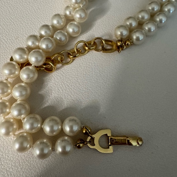 Vintage Christian Dior Pearl Necklace with Gold Accents Circa 1970 - Picture 11 of 15